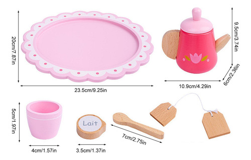 Juego De Té De Simulación Juego De Fiesta De Té De Madera Ju