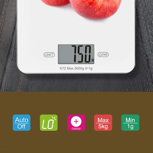 Mini Báscula De Cocina Digital De Vidrio Azul De 5 Kg Para A
