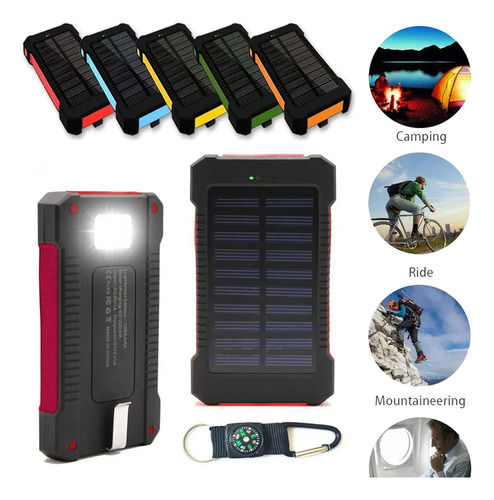 Top Banco De Energía Solar Impermeable 20000mah 2 Puertos Us