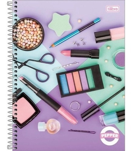 Caderno Espiral Feminino Pepper 80 Folhas Maquiagem Tilibra
