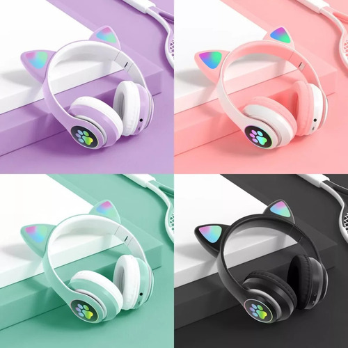Auriculares Inalámbricos Con Bluetooth Led, Oreja De Gato