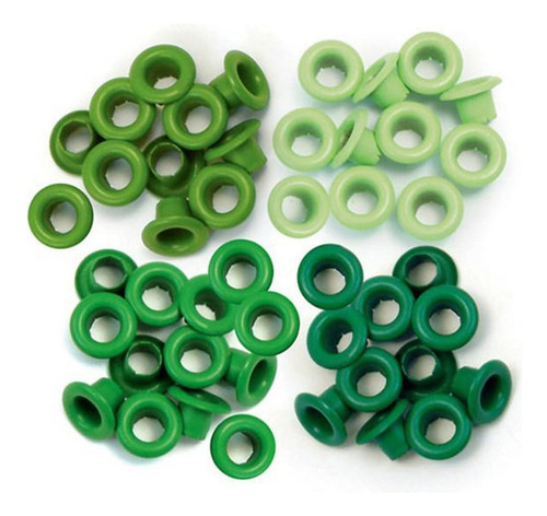 Paquete De 60 Ojillos De Aluminio De 1/3 De Pulgada Color Verde