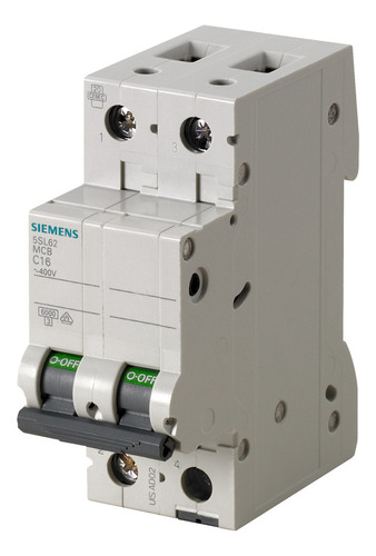 Interruptor Termomag 2p 4a 400v Siemens 5sl6204-7cc Color Negro Corriente Nominal 4 A