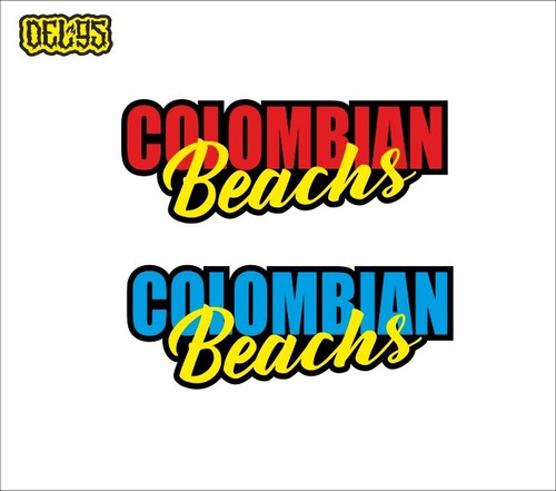 Calcomania Sticker Colombian Beachs Moto Carro Divertida X2