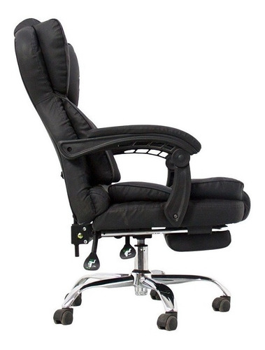 Imagen 2 de 5 de Silla de escritorio Su Ferretería Online Y818 ergonómica negra con tapizado de cuero sintético