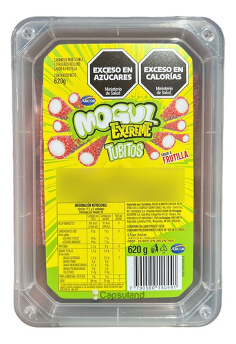 Oferta! Gomitas Mogul Extreme Tubitos Frutilla Acida 620g