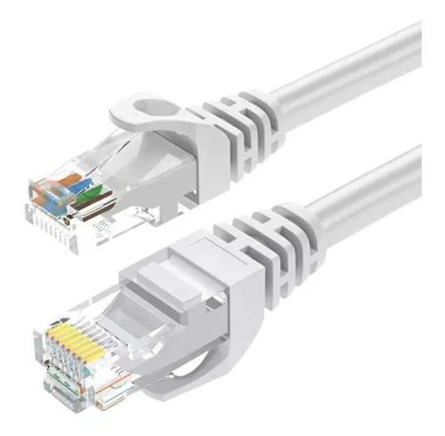 Cable De Red Utp Cat 5e 20 Metros Para Internet Blanco