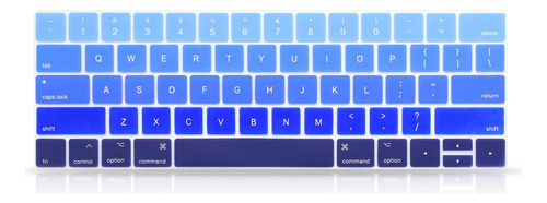 Protector De Teclado Degrade Azul Para Macbook Pro 2016+