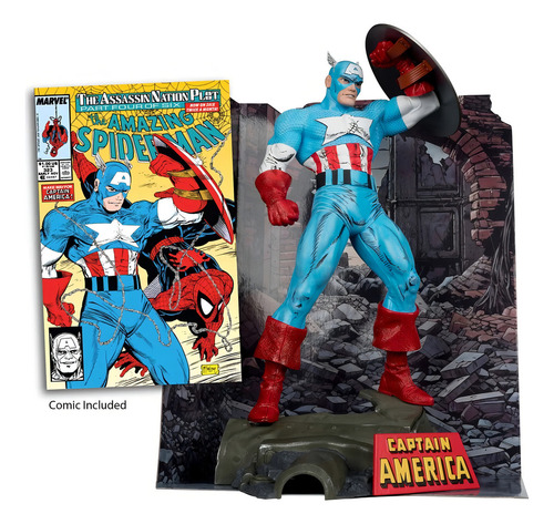 Figura De Acción Capitán América De Mcfarlane Toys Figura Posada 1:6