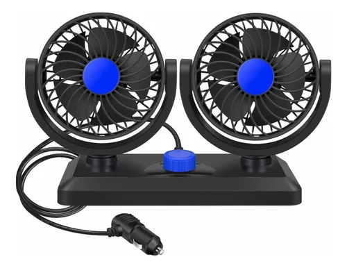 Ventilador Para Carro Doble Cigarrera 12v Giratorio Manual