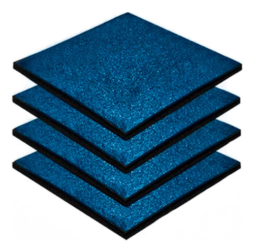 Piso De Caucho Pastelon Outdoor  100 X 100 X 20 Mm Azul