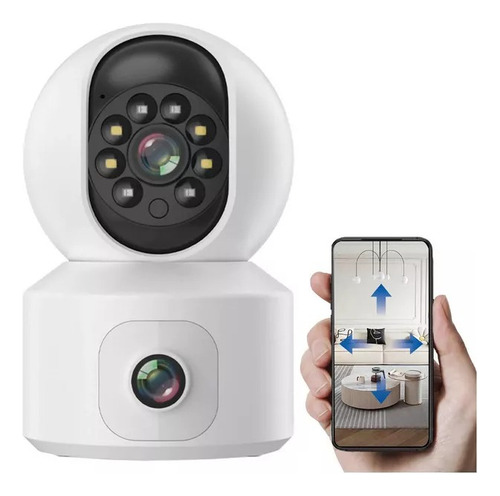 Cámara De Seguridad Smart Con Resolución De 4mp Doble Lente Blanco