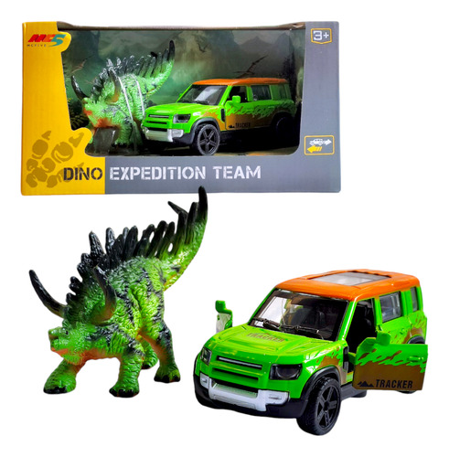 Brinquedo Miniatura Carrinho De Metal Com Dinossauro Coleção