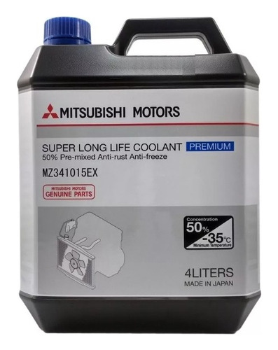 4 Litros Refrigerante Al 50% Original Mitsubishi Azul