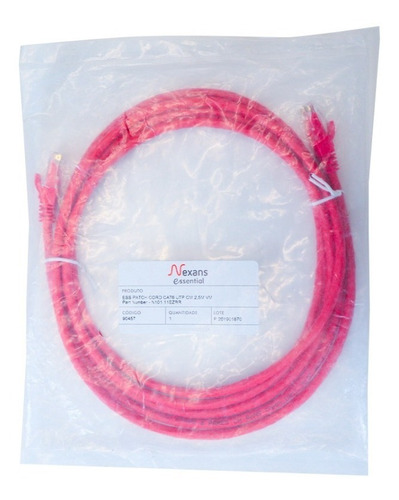 Patch Cord Utp Rj45 Cat6 2,5m Vermelho Nexans