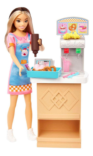 Muñeca Barbie Skipper Netflix Primer Trabajo Barra De Snacks