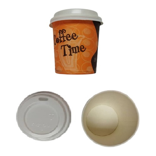 Vaso Parafina Para Cafe Caliente Con Tapa 4 Oz Paqx50