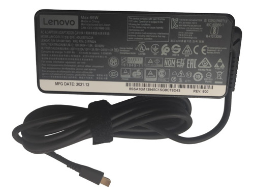 Cargador Original Lenovo Tipo Usb-c 20v 3.25a 65w Yoga 5pro