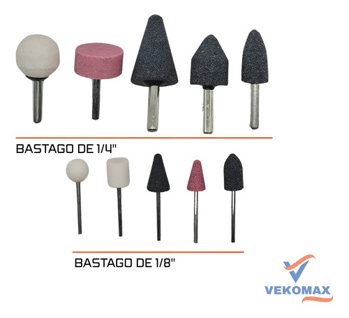 Juego Piedras Montadas P/taladro Mini Torno X 10 Piezas Set