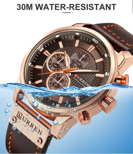 Curren 8291 Analog Digital Leather Sports Watch