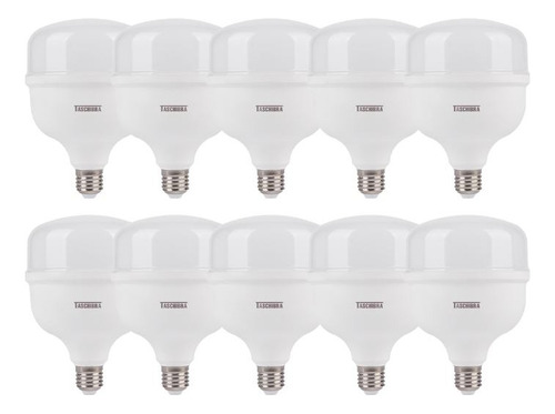 Kit 10 Lâmpadas Led 50w 6500k E27 Taschibra Economia De 85% Cor da luz Branco-frio 100-240V