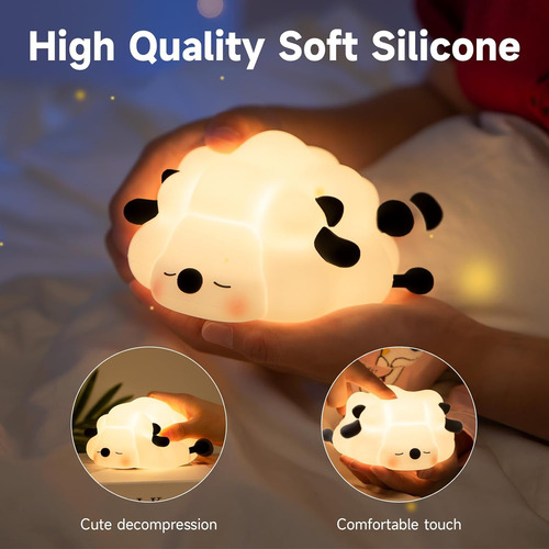 Luz Nocturna Led Recargable Para Niños, Regulable De 3 Nivel