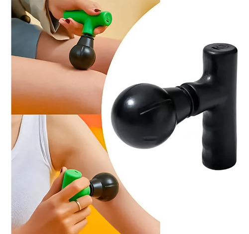 Mini Pistola Masajeadora Facial Muscular Portátil Recargable Negro