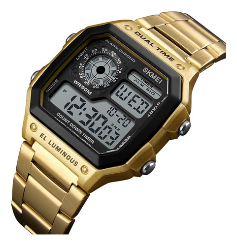 Skmei Sport Reloj De Acero Inoxidable Para Hombre, 5 Atm, Re