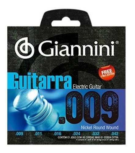 Encordoamento Para Guitarra Giannini Geegst9 (.009-.042)