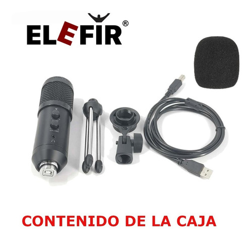 Imagen 4 de 10 de Microfono Condenser Usb Elefir El2022 Tripode Pc Mac Premium