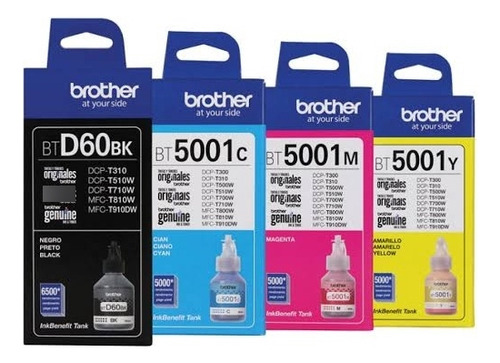 Pack X 4 Colores Tintas Brother 5001 ( D60)