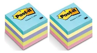Nota Adhesiva Rem. Post It 2018la Cuadrada 3 X 3 , 2 Cubos