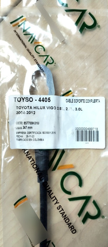 Cable Soporte Compuerta Toyota Hilux 