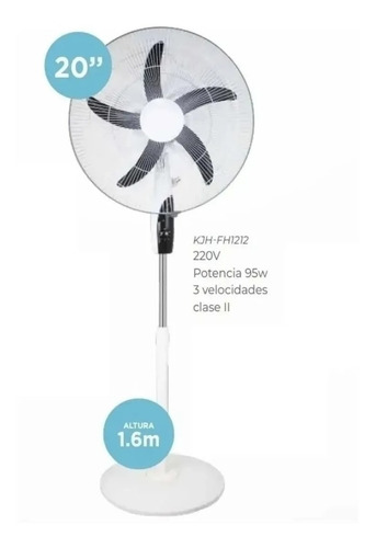 Imagen 3 de 7 de Ventilador De Pie Kanji 20 Kjh-fh1212 3 Velocidades 95w 220v