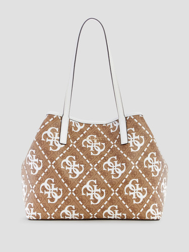 Bolsa Guess Estilo Tote Café Monograma 100% Original Nueva