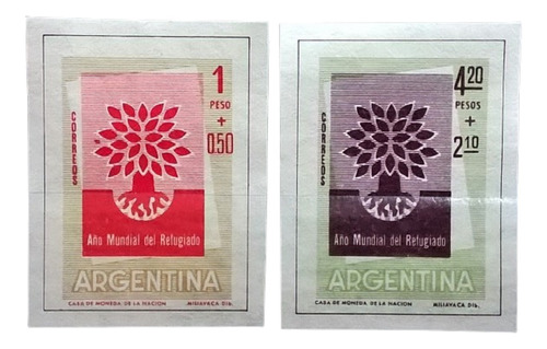 Argentina, Serie Gj 1166a-7a Refugiad Redondo 60 Mint L13397