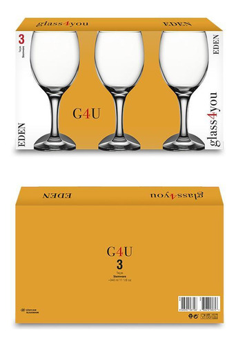Conjunto 12 Taças De Vidro Eden 340ml Class Home