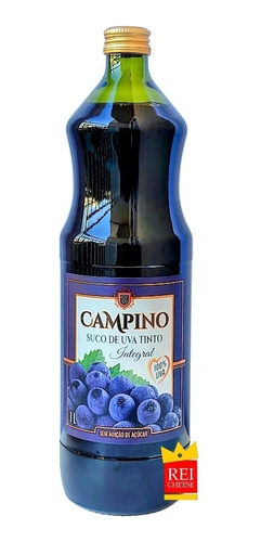 Suco De Uva Tinto Campino  1l Integral 0%  Açucar 6 Unidades