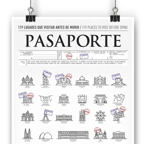 Poster Pasaporte! Sellá Tus Viajes Realizados O Planeados