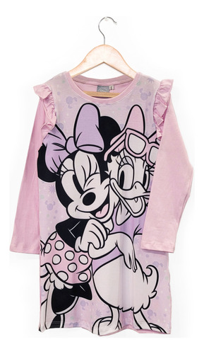 Pijama Camison Algodon Manga Larga Minnie Mouse Disney Niña
