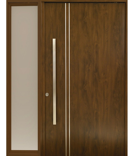 Pivotante Nexo Deluxe Wood Con Paño Fijo Lateral 176x226 Nogal