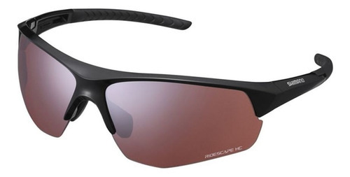 Gafas de ciclismo Shimano Twinspark, negras, lentes Ridescape, lentes Hc, color marrón
