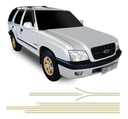 Faixa Blazer Executive 2001/2002 Adesivo Lateral Dourado