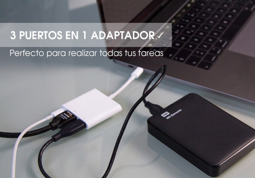 Imagen 4 de 8 de Adaptador Usb C Hdmi Samsung Otg Cable Hub 3.0 4k 3 En 1