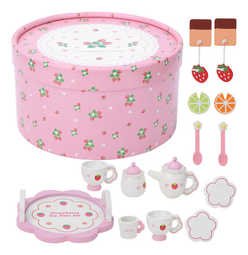 Set De Juego De Rol Simulado De Madera Con Vajilla De Té