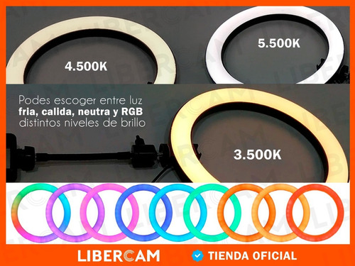 Imagen 8 de 10 de Aro Anillo Selfie Luz Led Rgb Tripode Ring Light Usb Celular