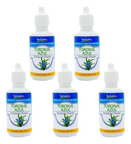 5 Extractos De Hierba Toronjil Azul En Gotas 30 Ml C/u