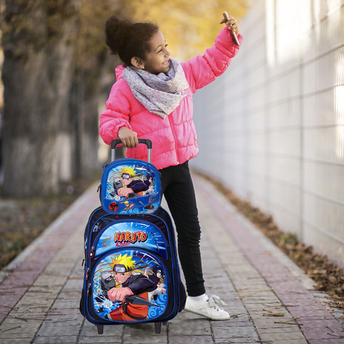 Mochila infantil Rodinha con lonchera Naruto Immediate Color Blue