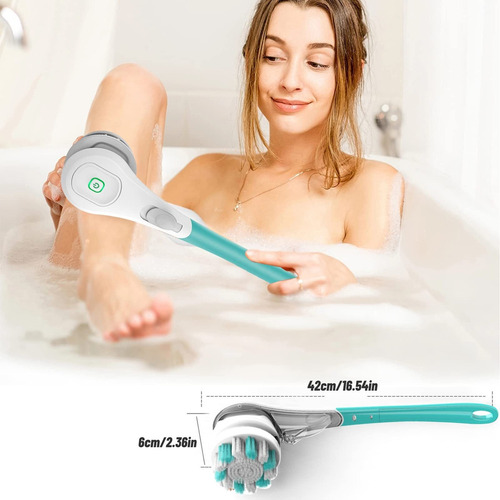 W Cepillo Ducha Espalda Eléctrico De Mango Largo Cepillo