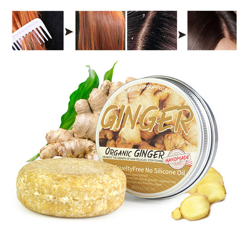 Barra De Shampoo De Gengibre Adequada Para Todos Os Tipos De